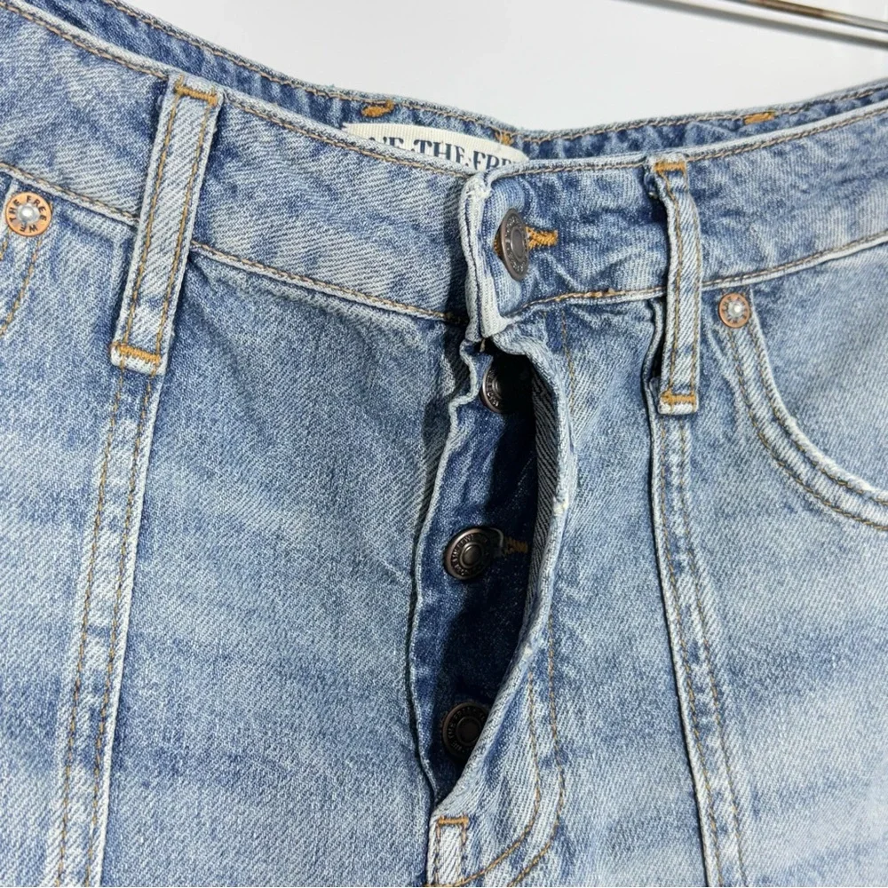 FREE PEOPLE We The Free Beginners Luck Slouch Denim Jean Short Felicity Wash 30